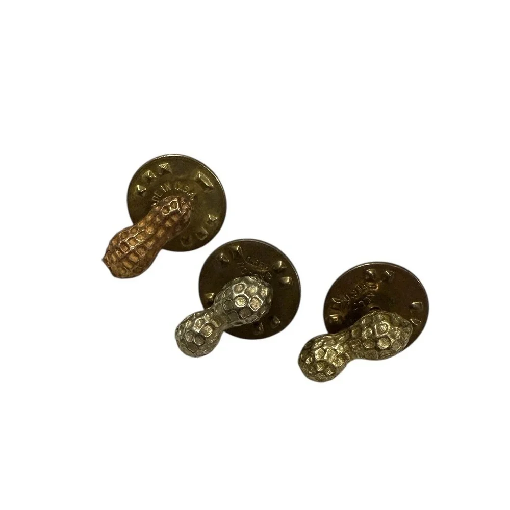 Vintage‎ Peanut Tie Tacks Gold Tone - Set of 3